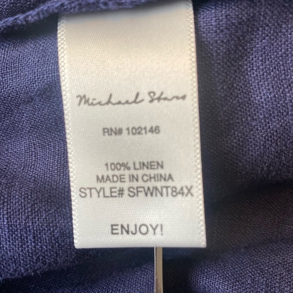 Michael Stars Jean Linen Jacket 100% Woven Linen 3XL in Blue (Nocturnal) - Picture 9 of 13